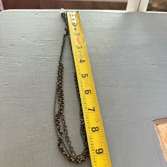 Sabika Gold Tone Multi Chain Chainlink Layered Necklace - Picture 4 of 7